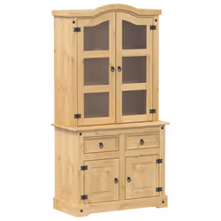 vidaXL Vetrina Corona 100x48,5x179 cm in Legno Massello di Pino - Vista aggiuntiva 2
