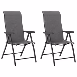 Sedie Pieghevoli da Giardino 2 pz Grigie in Polyrattancod mxl 91945 - Vista aggiuntiva 2