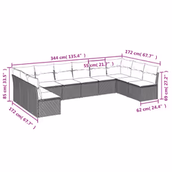 VidaXL 3249928 set mobili da esterno