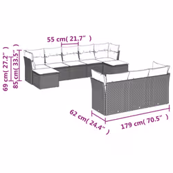 VidaXL 3250167 set mobili da esterno Crema, Bianco - Vista aggiuntiva 3