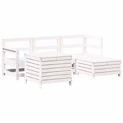 Set Salotto da Giardino 5 pz Bianco in Legno Massello di Pinocod mxl 92798 - Vista aggiuntiva 2