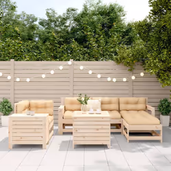 Set Divani da Giardino 7 pz in Legno Massello di Pinocod mxl 92933 - Vista aggiuntiva 3