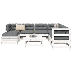 Set Divani da Giardino 8 pz in Legno Massello di Pino Biancocod mxl 116867