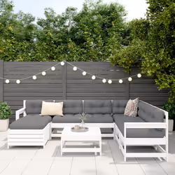 Set Divani da Giardino 8 pz in Legno Massello di Pino Biancocod mxl 116993 - Vista aggiuntiva 3