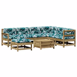 Set Divani da Giardino 8pz con Cuscini Legno Impregnato di Pinocod mxl 116295 - Vista aggiuntiva 2