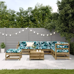 Set Divani da Giardino 8pz con Cuscini Legno Impregnato di Pinocod mxl 116295 - Vista aggiuntiva 3