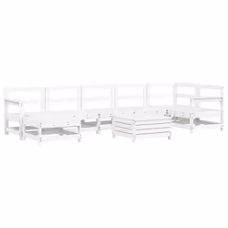 Set Divani da Giardino 8 pz in Legno Massello di Pino Biancocod mxl 92803 - Vista aggiuntiva 2