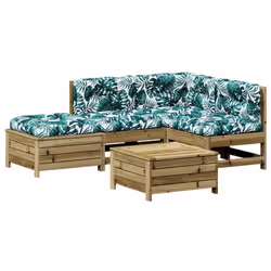 vidaXL Set Divani da Giardino 5pz con Cuscini Legno Impregnato di Pino - Vista aggiuntiva 2