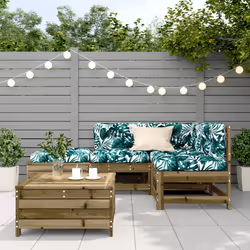 vidaXL Set Divani da Giardino 5pz con Cuscini Legno Impregnato di Pino - Vista aggiuntiva 3