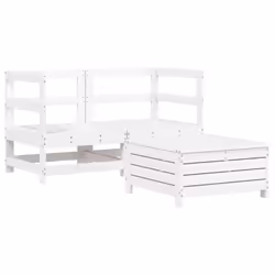 vidaXL Set Divani da Giardino 3 pz Bianco in Legno Massello di Pino - Vista aggiuntiva 2