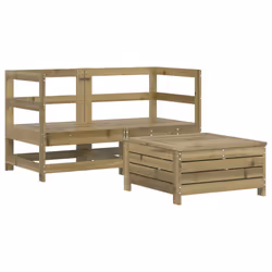 Set Divani da Giardino 3 pz in Legno Impregnato di Pinocod mxl 92791 - Vista aggiuntiva 2