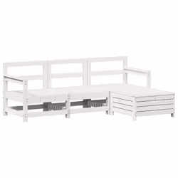 vidaXL Set Salotto da Giardino 4 pz Bianco in Legno Massello di Pino - Vista aggiuntiva 2