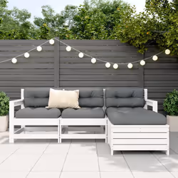 vidaXL Set Salotto da Giardino 4 pz Bianco in Legno Massello di Pino - Vista aggiuntiva 3