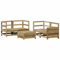 vidaXL Set Divani da Giardino 5 pz in Legno Impregnato di Pino - Vista aggiuntiva 2