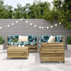 vidaXL Set Divani da Giardino 5 pz in Legno Impregnato di Pino - Vista aggiuntiva 3