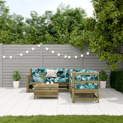 Set Divani da Giardino 5pz con Cuscini Legno Impregnato di Pinocod mxl 116301
