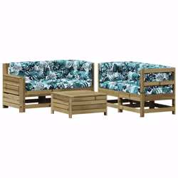 Set Divani da Giardino 5pz con Cuscini Legno Impregnato di Pinocod mxl 116301 - Vista aggiuntiva 2