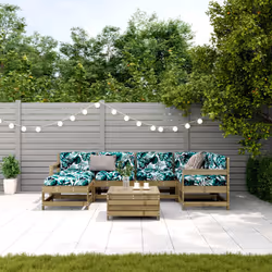 vidaXL Set Divani da Giardino 7pz con Cuscini Legno Impregnato di Pino - Vista aggiuntiva 3