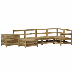 vidaXL Set Divani da Giardino 7 pz in Legno Impregnato di Pino - Vista aggiuntiva 2