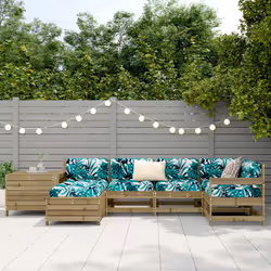 vidaXL Set Divani da Giardino 7 pz in Legno Impregnato di Pino - Vista aggiuntiva 3