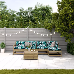 Set Divani da Giardino 6pz con Cuscini Legno Impregnato di Pinocod mxl 116396 - Vista aggiuntiva 3