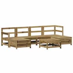 vidaXL Set Divani da Giardino 7 pz in Legno Impregnato di Pino - Vista aggiuntiva 2