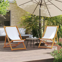 Vidaxl - Sedie da Spiaggia Pieghevoli 2 pz Bianco Crema in Tessuto 55401
