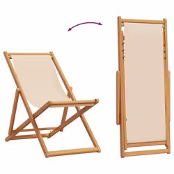 VidaXL 3214498 sedia da esterno Terrazzo Eucalipto, Poliestere Beige - Vista aggiuntiva 7