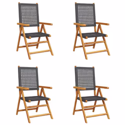 VidaXL 3214520, Terrazzo, Seduta imbottita, Legno di acacia, Rattan sintetico, Nero, 110 kg, 570 mm
