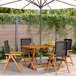 VidaXL 3214520 sedia da esterno Terrazzo Seduta imbottita Legno di acacia, Rattan sintetico Nero