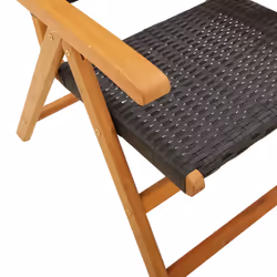 VidaXL 3214520 sedia da esterno Terrazzo Seduta imbottita Legno di acacia, Rattan sintetico Nero - Vista aggiuntiva 8