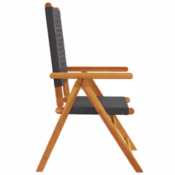 VidaXL 3214521 sedia da esterno Terrazzo Seduta imbottita Legno di acacia, Rattan sintetico Nero - Vista aggiuntiva 5