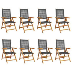 VidaXL 3214522 sedia da esterno Terrazzo Seduta imbottita Legno di acacia, Rattan sintetico Nero
