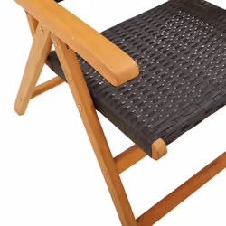 VidaXL 3214522 sedia da esterno Terrazzo Seduta imbottita Legno di acacia, Rattan sintetico Nero - Vista aggiuntiva 8