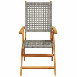 VidaXL 3214523 sedia da esterno Terrazzo Seduta imbottita Legno di acacia, Rattan sintetico Grigio - Vista aggiuntiva 4