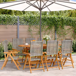 VidaXL 3214525 sedia da esterno Terrazzo Seduta imbottita Legno di acacia, Rattan sintetico Grigio