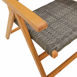 VidaXL 3214525 sedia da esterno Terrazzo Seduta imbottita Legno di acacia, Rattan sintetico Grigio - Vista aggiuntiva 8