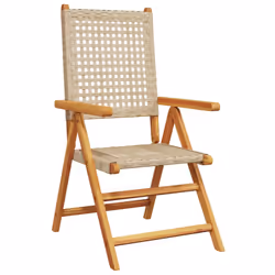 VidaXL 3214526 sedia da esterno Terrazzo Seduta imbottita Legno di acacia, Rattan sintetico Beige - Vista aggiuntiva 4