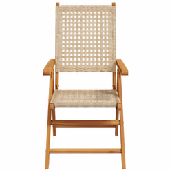 VidaXL 3214526 sedia da esterno Terrazzo Seduta imbottita Legno di acacia, Rattan sintetico Beige - Vista aggiuntiva 5