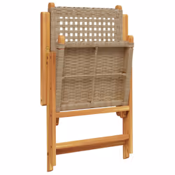 VidaXL 3214526 sedia da esterno Terrazzo Seduta imbottita Legno di acacia, Rattan sintetico Beige - Vista aggiuntiva 8