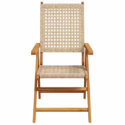 VidaXL 3214527 sedia da esterno Terrazzo Seduta imbottita Legno di acacia, Rattan sintetico Beige - Vista aggiuntiva 4