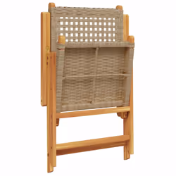 VidaXL 3214527 sedia da esterno Terrazzo Seduta imbottita Legno di acacia, Rattan sintetico Beige - Vista aggiuntiva 7