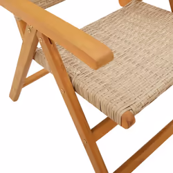 VidaXL 3214527 sedia da esterno Terrazzo Seduta imbottita Legno di acacia, Rattan sintetico Beige - Vista aggiuntiva 8