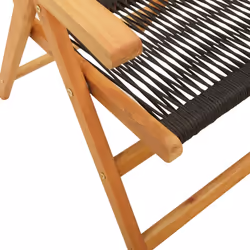 VidaXL 3214530 sedia da esterno Terrazzo Seduta imbottita Legno di acacia, Polipropilene (PP) Nero - Vista aggiuntiva 8
