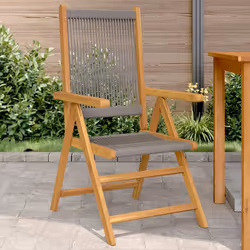 VidaXL 3214532 sedia da esterno Terrazzo Seduta imbottita Legno di acacia, Polipropilene (PP) Grigio