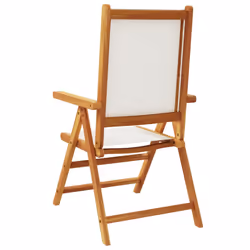 VidaXL 3214539 sedia da esterno Terrazzo Seduta imbottita Legno di acacia, Poliestere Crema, Bianco - Vista aggiuntiva 7