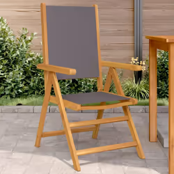 VidaXL 3214541 sedia da esterno Terrazzo Seduta imbottita Legno di acacia, Poliestere Antracite