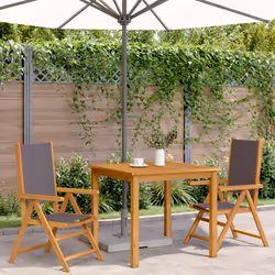 VidaXL 3214541 sedia da esterno Terrazzo Seduta imbottita Legno di acacia, Poliestere Antracite