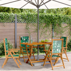vidaXL Sedie Giardino Reclinabili 4 pz Verdi Tessuto e Legno Massello