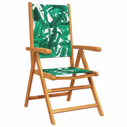 vidaXL Sedie Giardino Reclinabili 4 pz Verdi Tessuto e Legno Massello - Vista aggiuntiva 3
